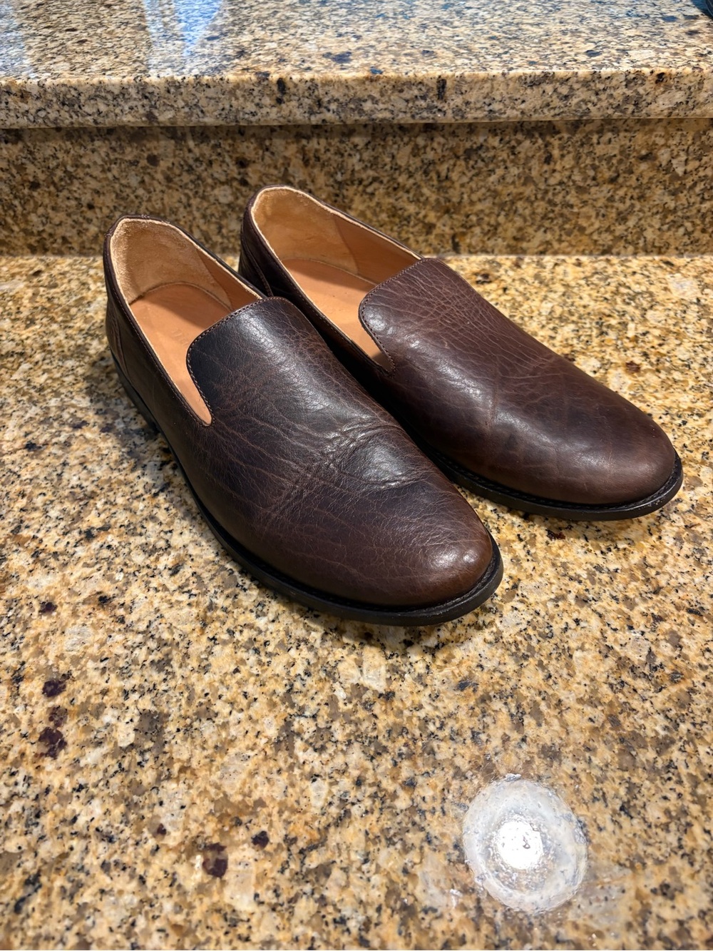 Tecovas The Monterrey Men’s loafers 10 D textured hickory brown bison leather